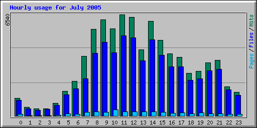 Hourly usage for July 2005