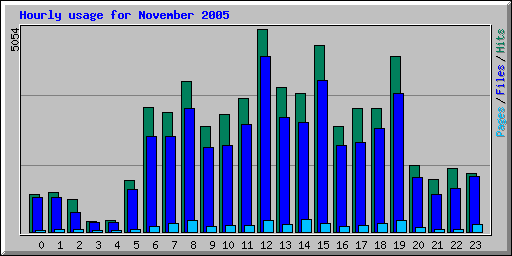 Hourly usage for November 2005
